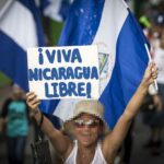 León, Nicaragua. 19/05/2018. Marcha Azul y Blanco contra el régimen dictatorial de Daniel Ortega y Rosario Murillo. desde el 18 de Abril Nicaragua vive en enfrentamientos permanentes contrs la Policia Nacional y las fuerzas paramilitares del gobierno que han ocasionado mas de 120 personas asesinadas. Oscar Navarrete