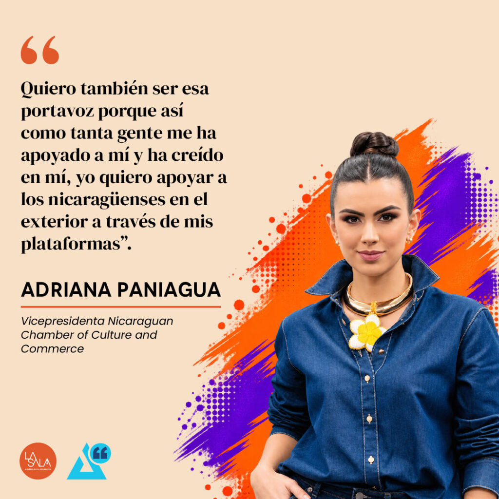 Adriana Paniagua (segunda izq.) es vicepresidenta y directora de Mercadeo de la Cámara de Cultura y Comercio Nicaragüense (NICA-US). Foto tomada de Al Sonar de la Marimba